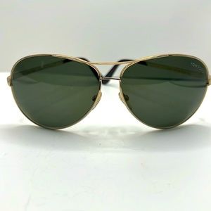TOM FORD CHARLES TF35 852 62mm Mens Women Large PILOT Sunglasses GOLD DARK GREEN